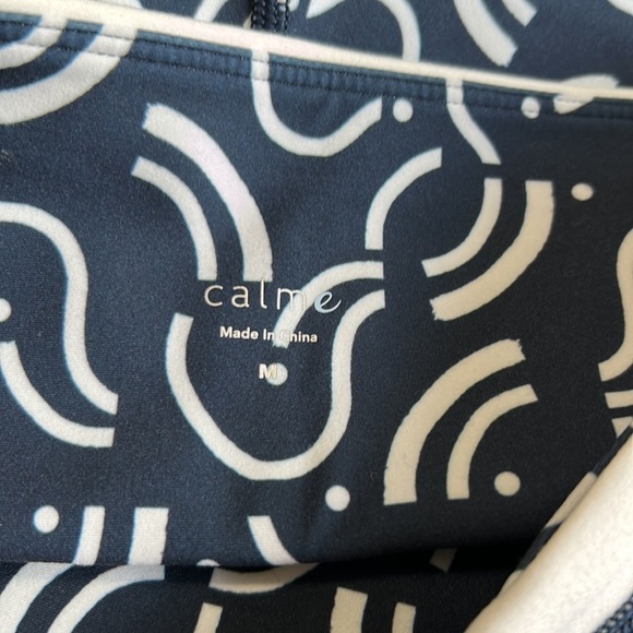Johnny Was Calme Leggings Endurance High Waist Navy Blue and White Sz M NEW - Picture 8 of 10